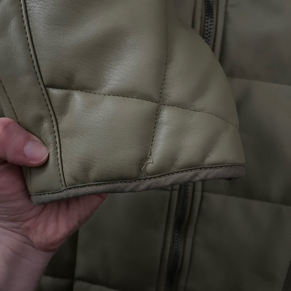 We The Free Dolman Quilted Vegan Jacket Olive Green - Size Small - Picture 7 of 11